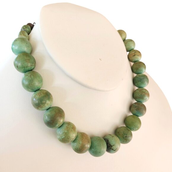 Turquoise Bead Necklace Statement Southwestern Natural Stone Jewelry 113.4 grams - Picture 3 of 8